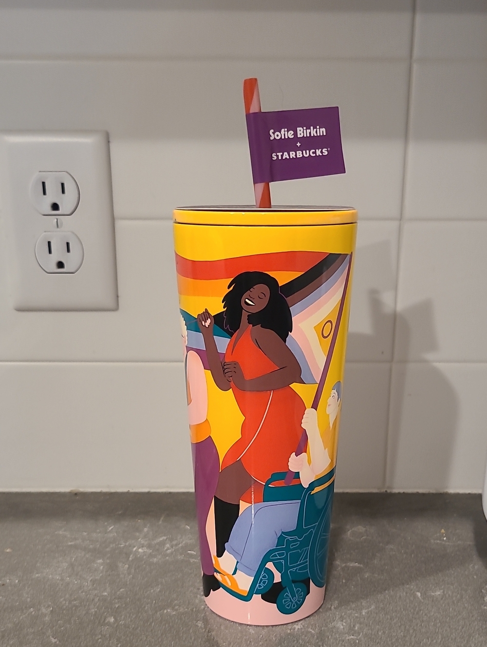 Starbucks Yellow Pride Artist Tumbler with Illustration Artist Sofie Birkin